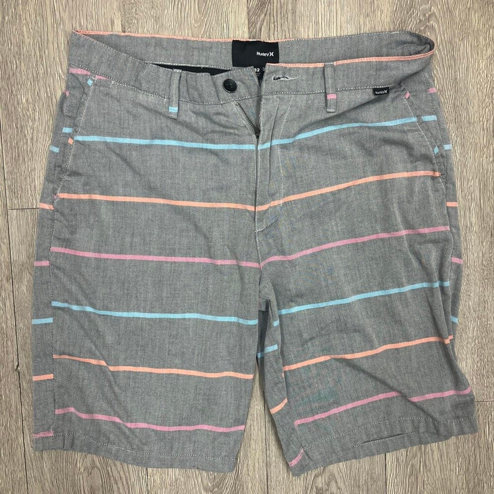 Hurley grey striped shorts Size 32 y2k surf